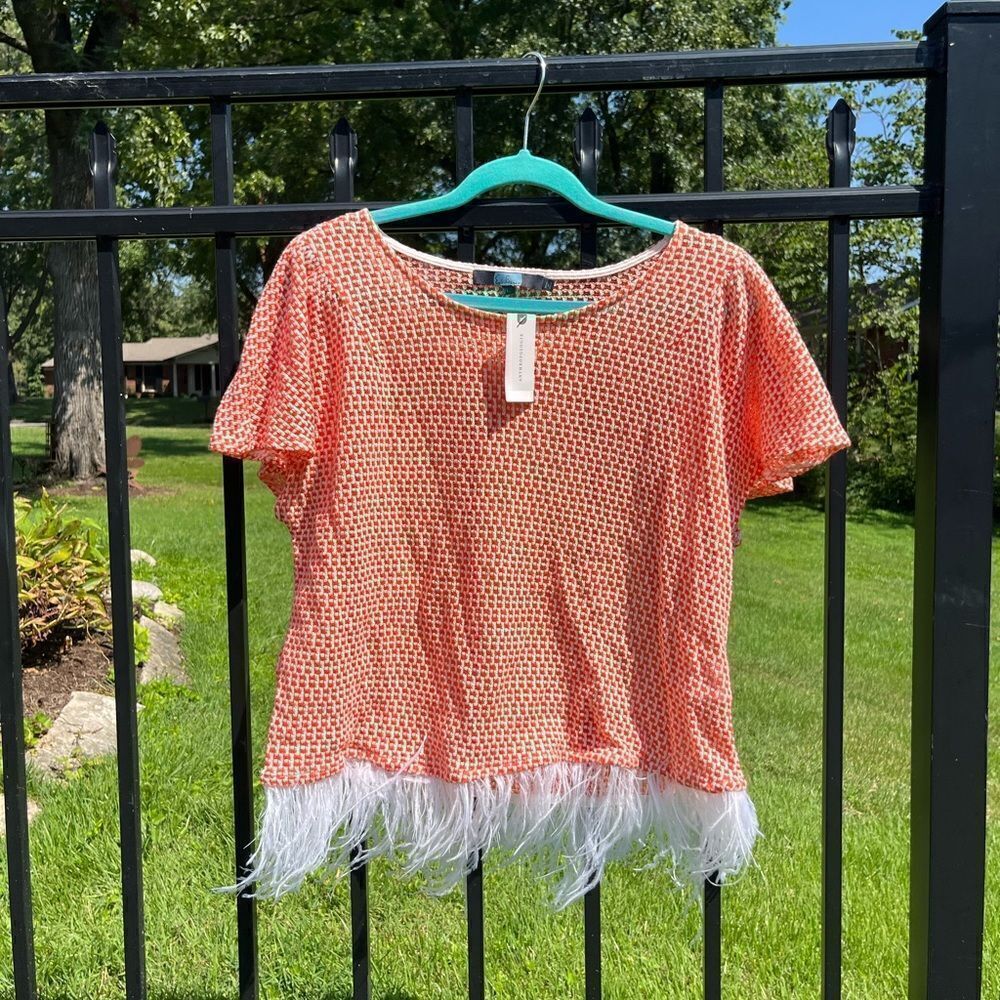 Anthropologie Eva Franco Feathered Top NWT - Picture 8 of 11